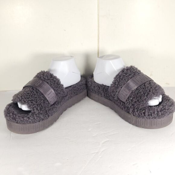 UGG Women's Fluffita US 8 Purple Sheepskin Platform Shearling Slide Slippers - Picture 6 of 16